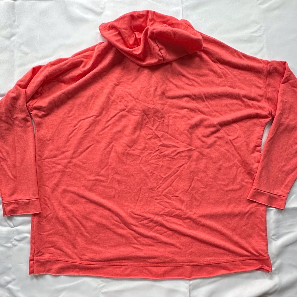 Active long sleeve lightweight orange‎ coral lace up pullover hoodie women’s 1x - Picture 5 of 10